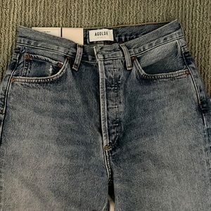 Agolde Riley crop high rise straight denim